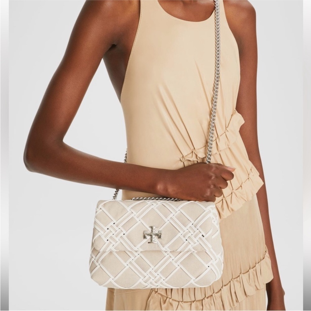 Tory Burch Kira Small Woven Canvas Convertible Shoulder Bag - Picture 7 of 17